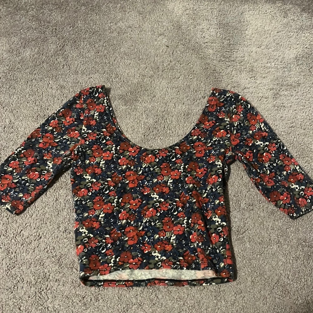Floral Hollister Crop Top